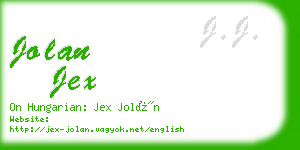 jolan jex business card